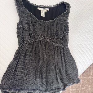 Max Studio Black and White Grid Pattern Tank Top